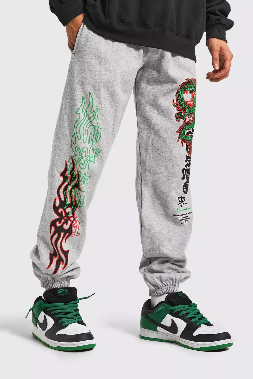 Dragon hot sale print joggers